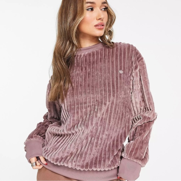adidas Originals adicolor Contempo boyfriend fit sweatshirt in purple. Size xs - Picture 2 of 7